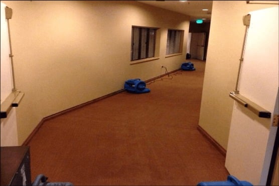 Drying equipment in hallway